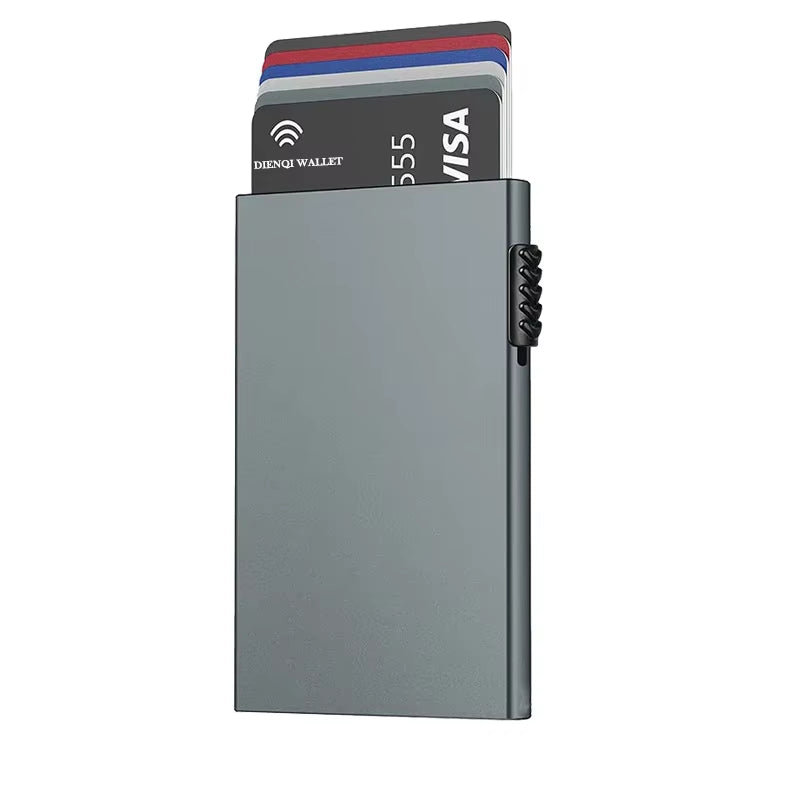 Rfid Smart Wallet Credit Card Holder Metal Thin Slim Men Women Wallets Pop up Minimalist Wallet Small Black Purse Metal Vallet